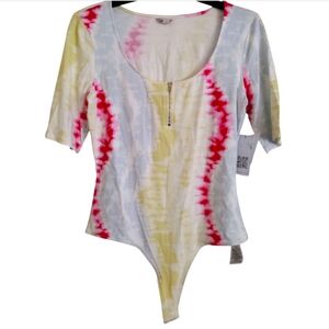 Guess NWT Colorful Tie-Dye Bodysuit Size Large